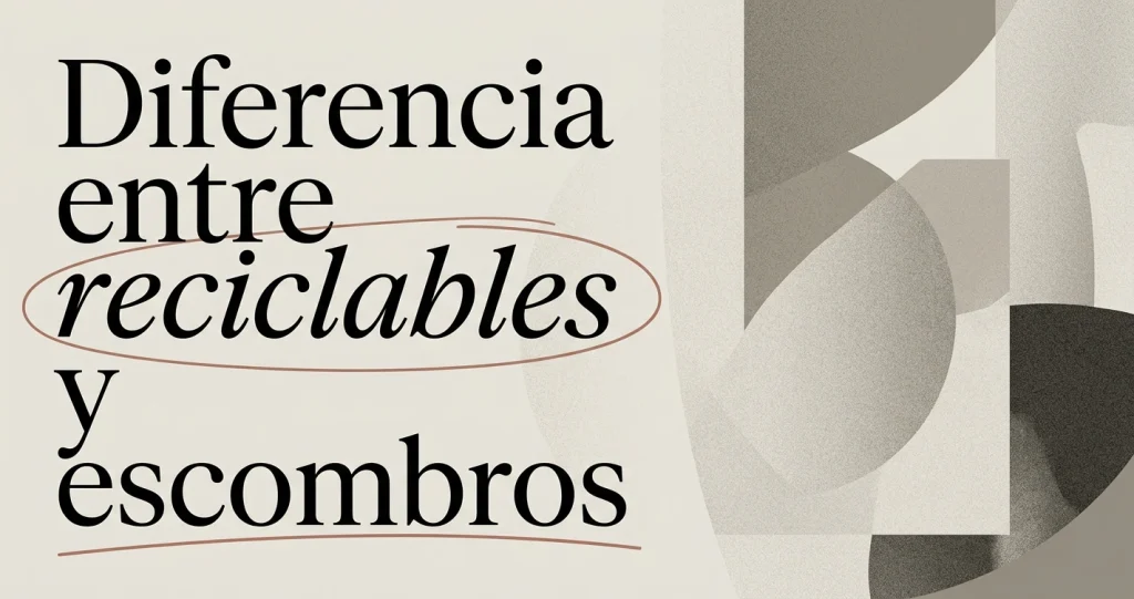 Materiales reciclables y escombros: cuál es la diferencia
